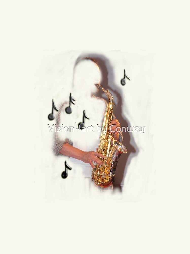 Abstract saxophone player, music , brass instruments by TomConway