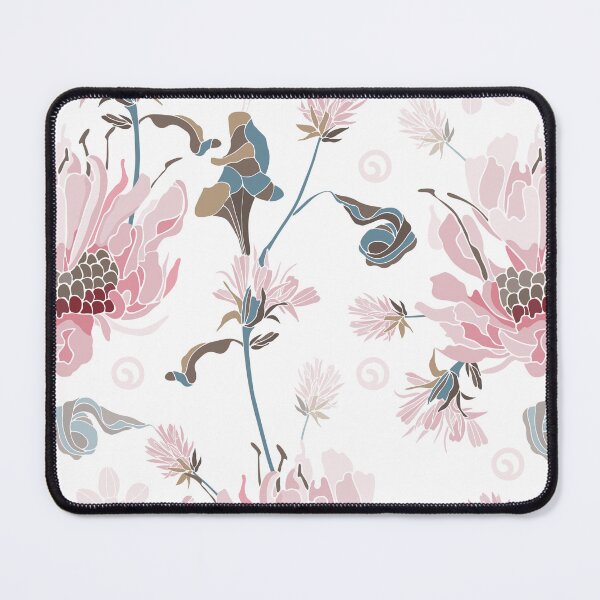 Item preview, Pink Flowers Seamless Pattern On White Background designed and sold by GeeHanz.