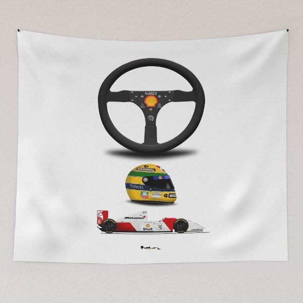 Item preview, McLaren MP4/8 - Steering wheel, helmet and car print designed and sold by JageOwen.