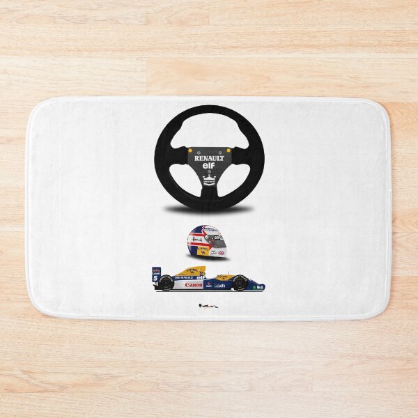 Item preview, Nigel Mansell FW14B - Steering wheel, helmet and car print (white) designed and sold by JageOwen.