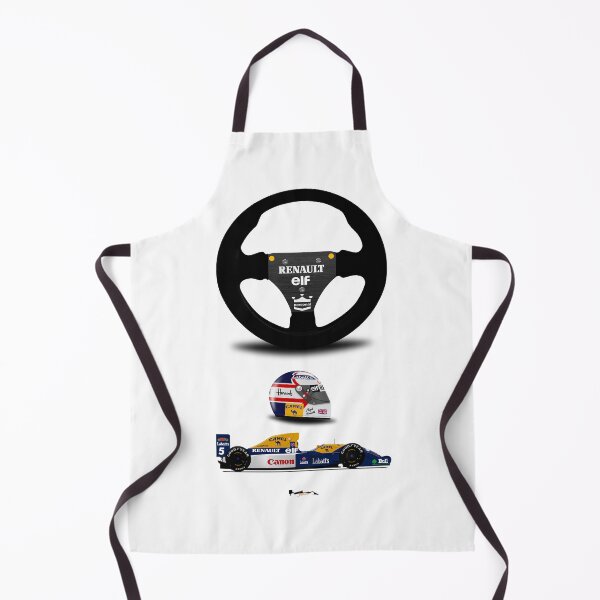 Item preview, Nigel Mansell FW14B - Steering wheel, helmet and car print (white) designed and sold by JageOwen.