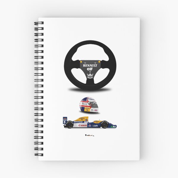 Item preview, Nigel Mansell FW14B - Steering wheel, helmet and car print (white) designed and sold by JageOwen.