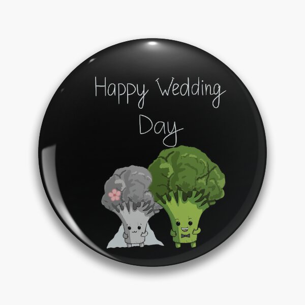 Item preview, Happy Wedding Day Cute Broccoli  designed and sold by BigFatMistake.