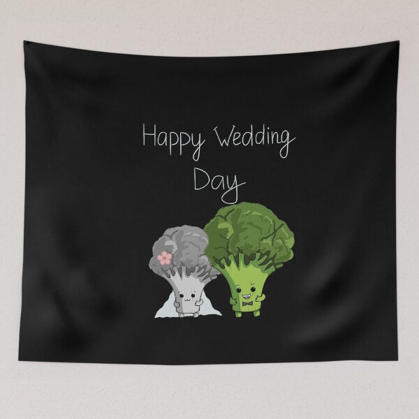 Item preview, Happy Wedding Day Cute Broccoli  designed and sold by BigFatMistake.