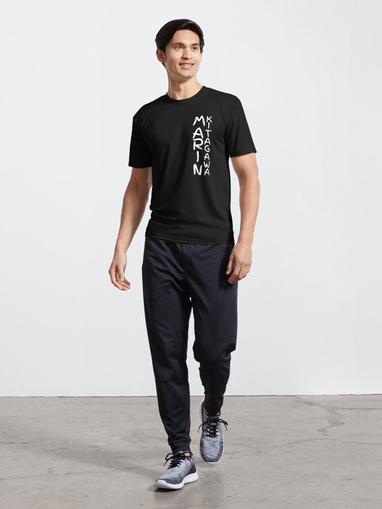 Discover Marin Kitagawa Name White Text in Aesthetic Font - Black | Active T-Shirt