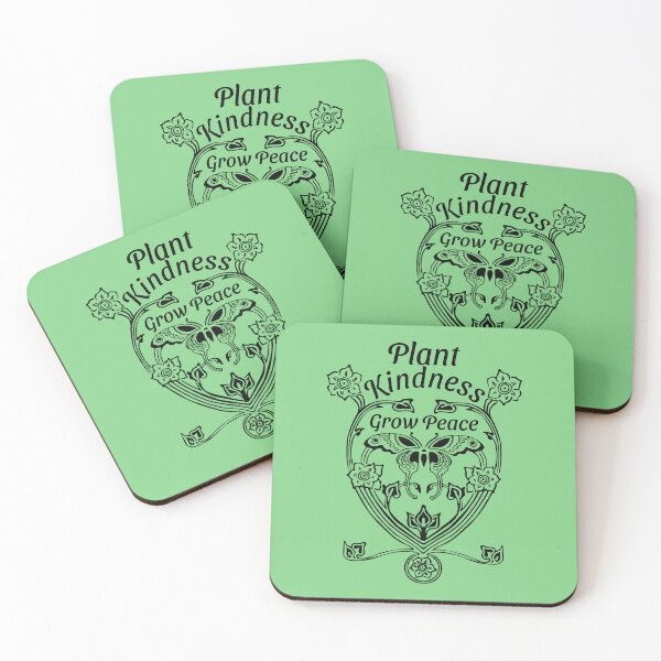Item preview, Plant Kindness Grow Peace (Flowers and Butterfly stencil) (Black) designed and sold by MyThingNow.
