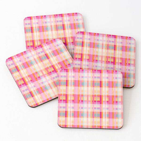 Item preview,  Hot Pink Neon Orange And Turquoise Stripe Check Plaid Pattern designed and sold by IZiets.