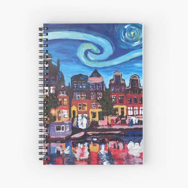 Item preview, Amsterdam Canal - Starry night Van Gogh inspirations designed and sold by artshop77.