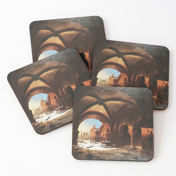 Item preview, Sunset upon Walkenried Cloisters Das Kloster Walkenried bei Sonnenuntergang - Carl Georg Adolph Hasenpflug  designed and sold by Vintage Designs +.
