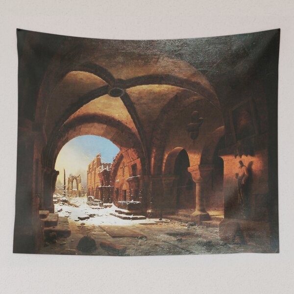 Item preview, Sunset upon Walkenried Cloisters Das Kloster Walkenried bei Sonnenuntergang - Carl Georg Adolph Hasenpflug  designed and sold by Vintage Designs +.