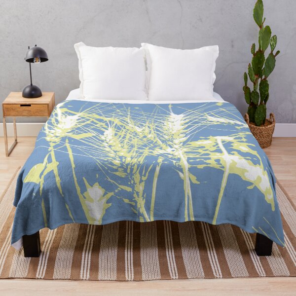 Item preview, Hierba salvaje botánica abstracta mínima en azul y amarillo designed and sold by jeanyun48.
