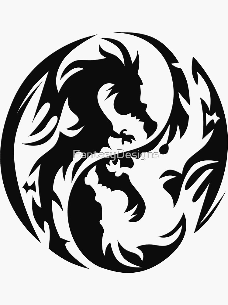 "Tribal Dragons" Sticker by FantasyDesigns Redbubble