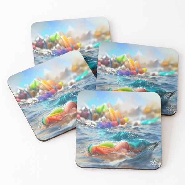 Item preview, AI Generated Art, Ocean Colourful Pencil Sketch designed and sold by ACC .