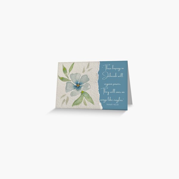 Original Watercolor Greeting Card by Dee with Scripture Isaiah 40:31 Greeting Card