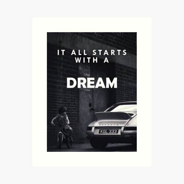 Aperçu de l'œuvre Tout commence par une citation de motivation de rêve créée et vendue par SuccessHunters.