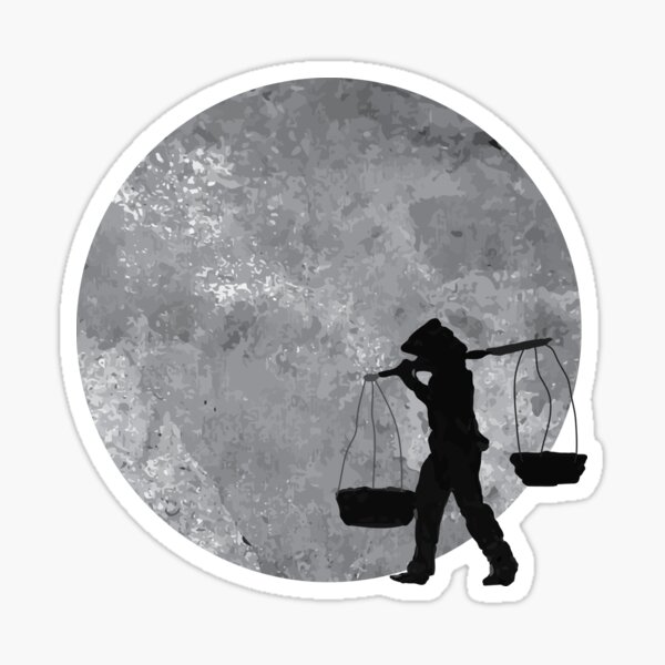 Vietnamese Women Street Vendors under the Moonlight Sticker