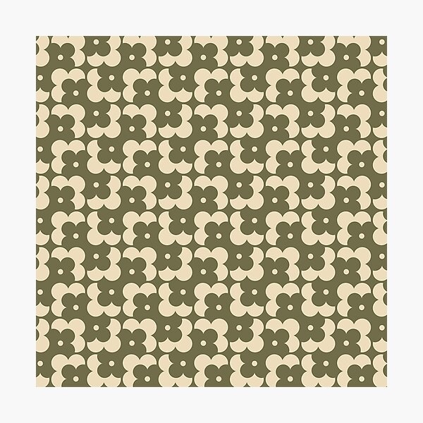 Item preview, Blomma, Green Retro Flower Pattern in Retro Color Style designed and sold by BesanoStyle.