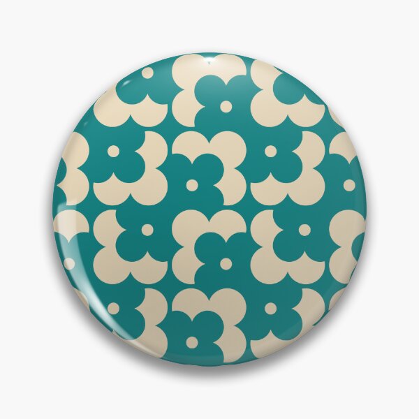 Item preview, Blomma, Cyan Retro Flower Pattern in Retro Color Style designed and sold by BesanoStyle.