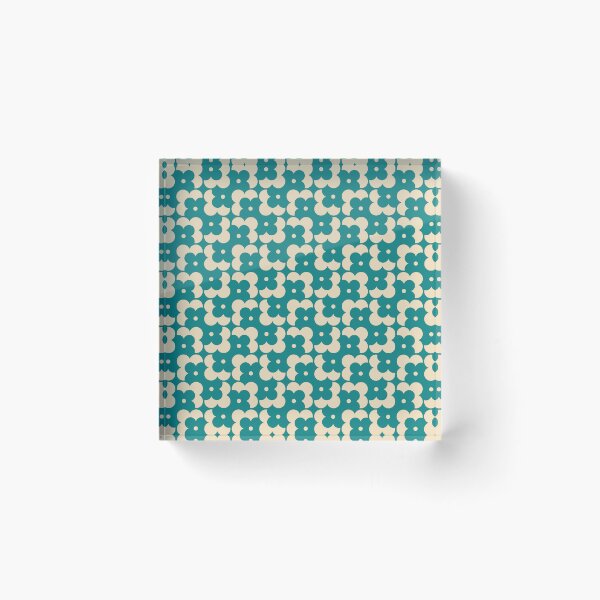 Item preview, Blomma, Cyan Retro Flower Pattern in Retro Color Style designed and sold by BesanoStyle.