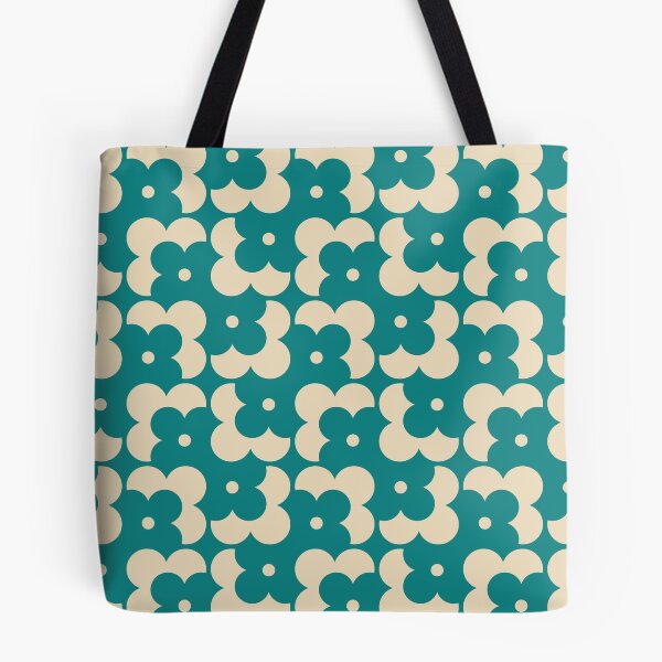 Item preview, Blomma, Cyan Retro Flower Pattern in Retro Color Style designed and sold by BesanoStyle.