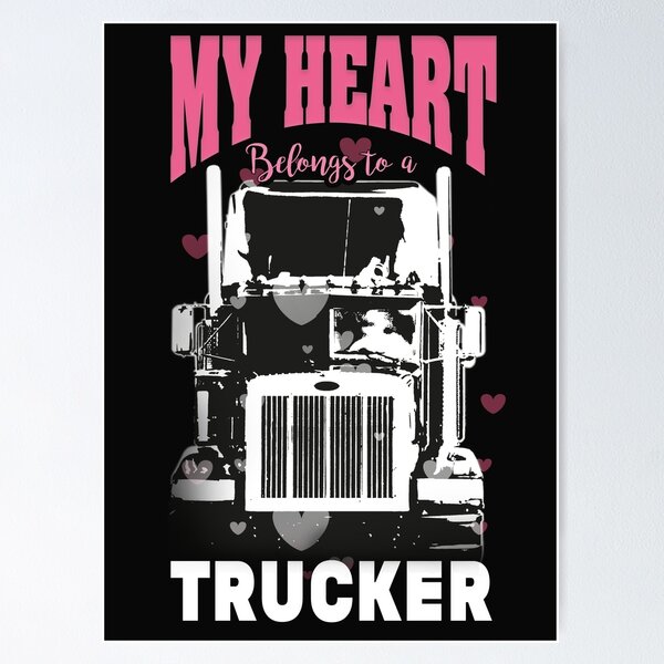 Item preview, My Heart belongs to a Trucker - trucker gifts ideas for valentine's day designed and sold by Desibeau.