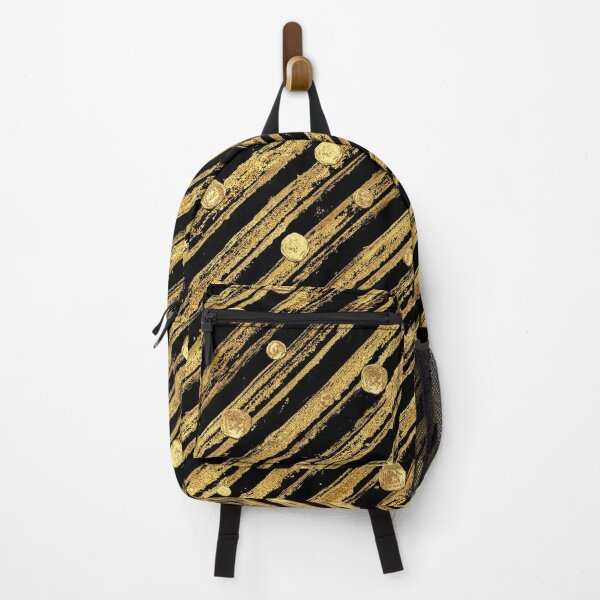 Item preview, gold polka dots,stripes,glitter on black designed and sold by cutecrazytshirt.