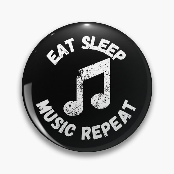 Item preview, Eat Sleep Music Repeat Quaver Distressed Grunge Effect In Black designed and sold by LuckyKermit.