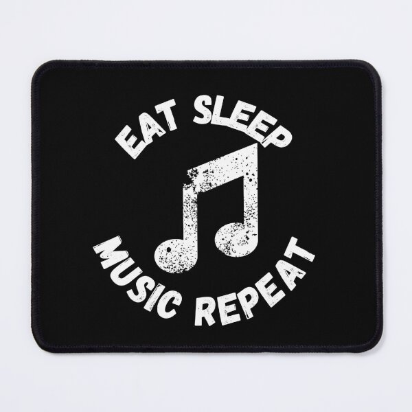 Item preview, Eat Sleep Music Repeat Quaver Distressed Grunge Effect In Black designed and sold by LuckyKermit.