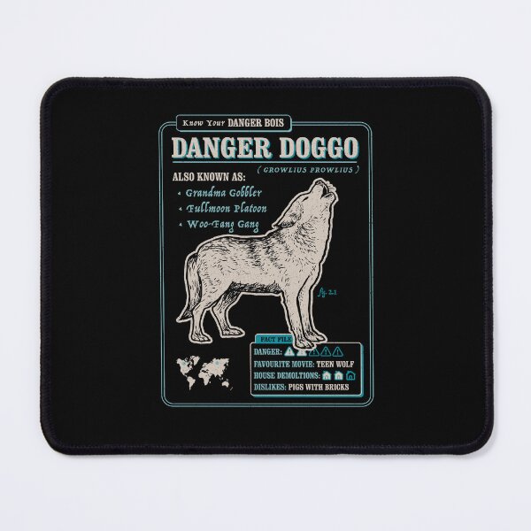 Item preview, Funny Wolf Fact File - Danger Doggo designed and sold by Yipptee Shirts.