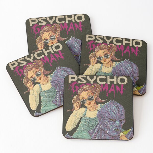 Item preview, Psycho Goreman & Mimi | Grungy halftone comicbook illustration designed and sold by BlueFuryDesign.