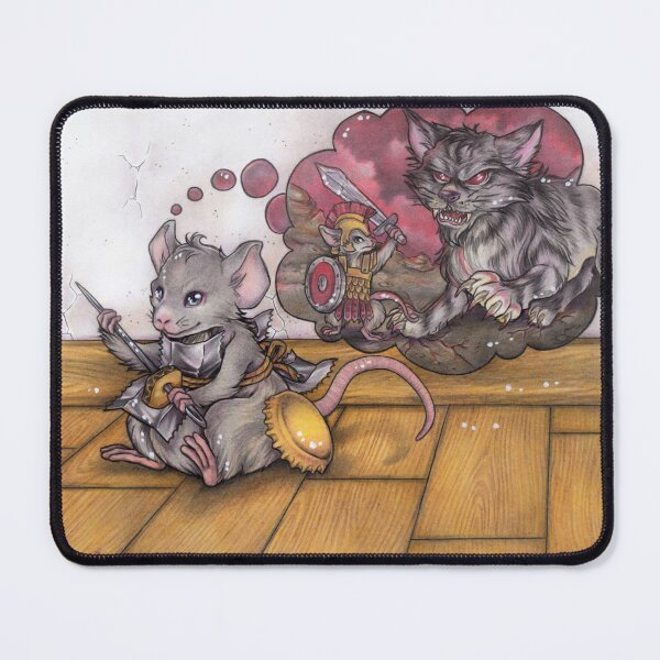Item preview, "Awaken the warrior in you" cute warrior mouse designed and sold by ZadzeneaArt.