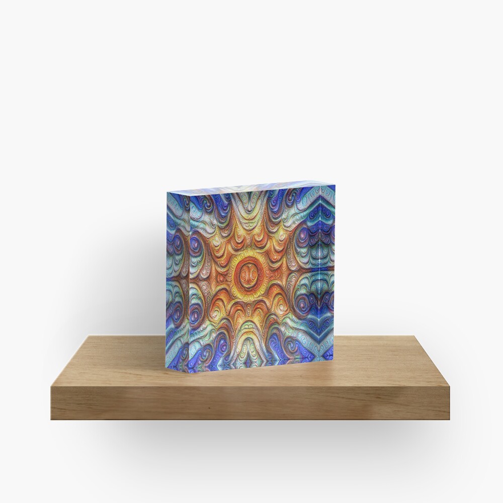 Frozen Sun #DeepDream #Art Acrylic Block