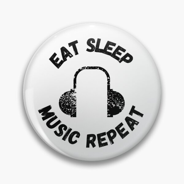 Item preview, Eat Sleep Music Repeat Headphones Distressed Grunge Effect designed and sold by LuckyKermit.