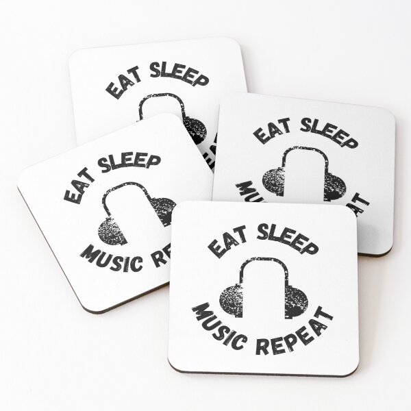 Item preview, Eat Sleep Music Repeat Headphones Distressed Grunge Effect designed and sold by LuckyKermit.