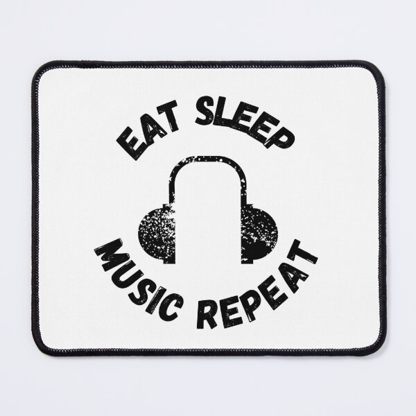 Item preview, Eat Sleep Music Repeat Headphones Distressed Grunge Effect designed and sold by LuckyKermit.