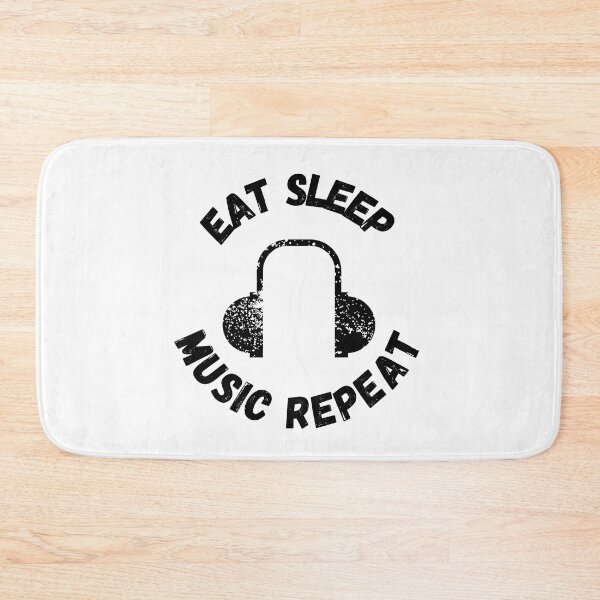 Item preview, Eat Sleep Music Repeat Headphones Distressed Grunge Effect designed and sold by LuckyKermit.