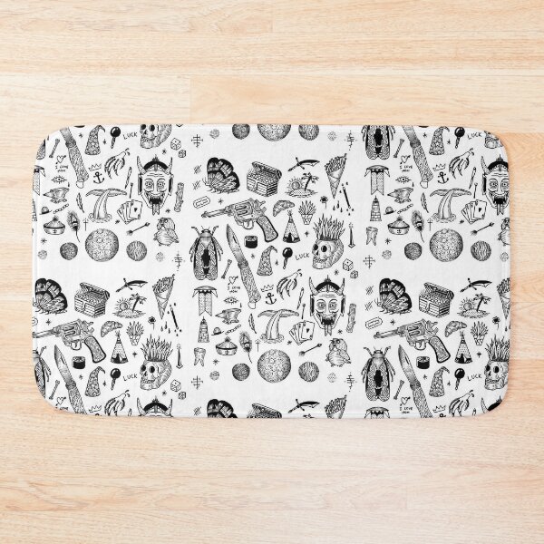 Item preview, Old school, butterfly, skull, black and white pictures, knife, playing cards, dolphin, palm trees, fly, razor, pistol designed and sold by Picart-jpeg.