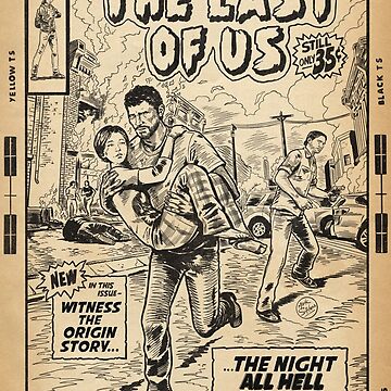 The Last of Us - Intro Scene fan art comic cover line art  Art Print for  Sale by MarkScicluna