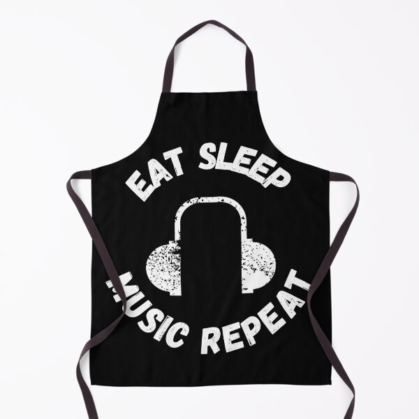 Item preview, Eat Sleep Music Repeat Headphones Distressed Grunge Effect In Black designed and sold by LuckyKermit.