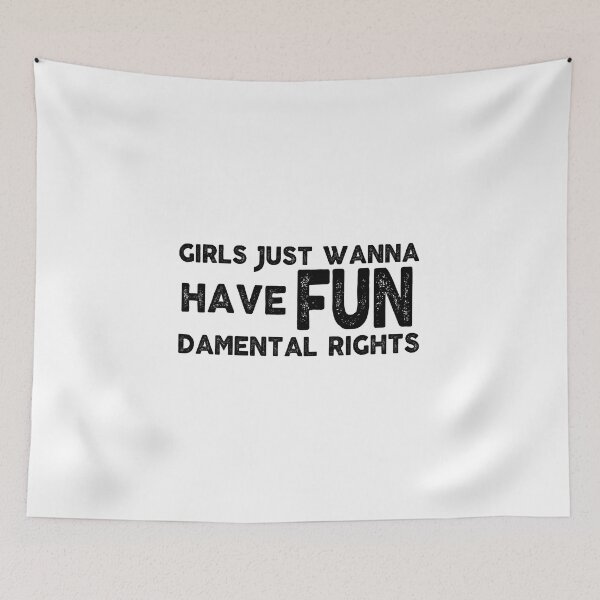 Item preview, inspiration feminist Girls Just Wanna Have Fundamental Rights feminism gift for her Funny sarcastic Rude Offensive saying, designed and sold by joygift369.