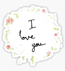 I Love You - Flower Crown Sticker