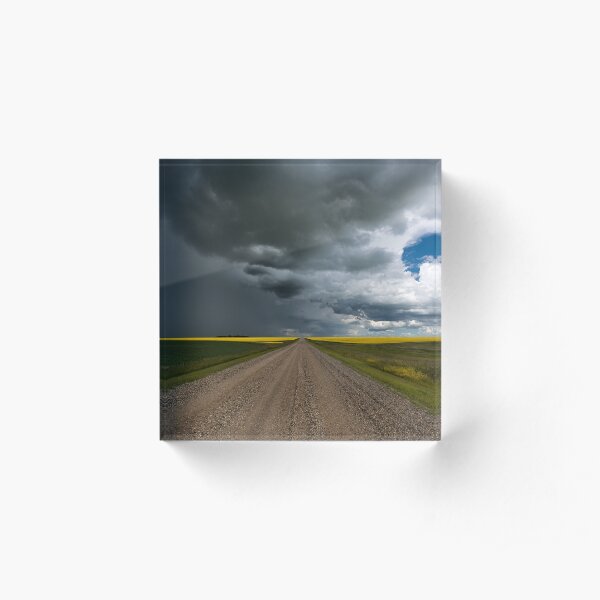 Prairie Summer Road Acrylic Block