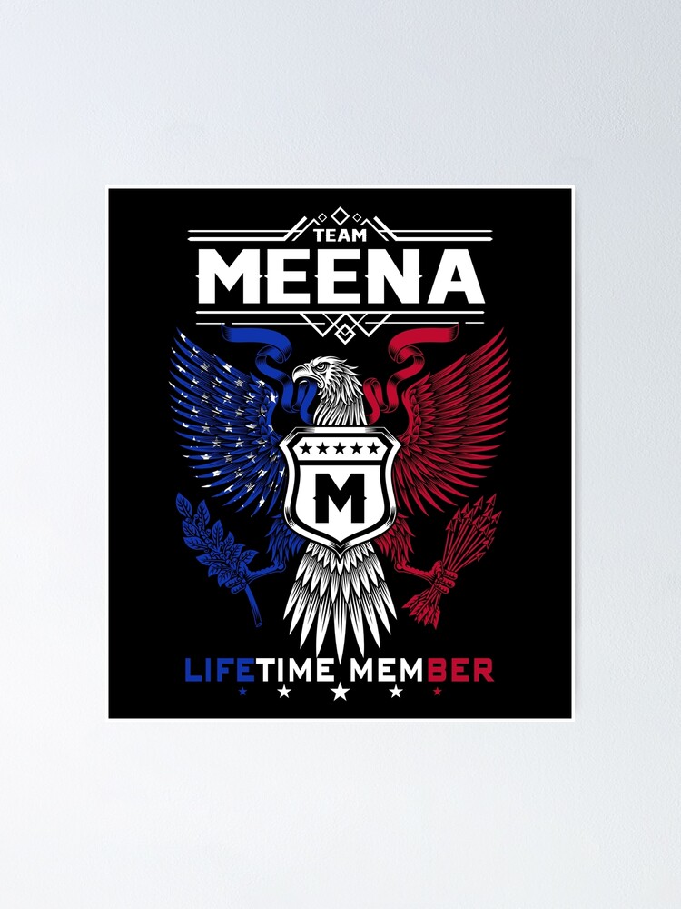 Meena Name T Shirt - Meena Eagle Lifetime Member Gift Item Tee