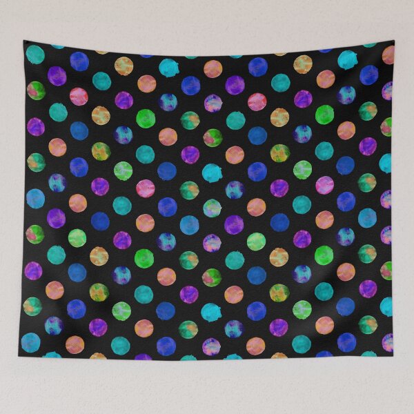 Item preview, Multi Coloured Dots (On Black) designed and sold by GiantComet.