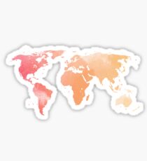 Watercolour Map of the World Sticker
