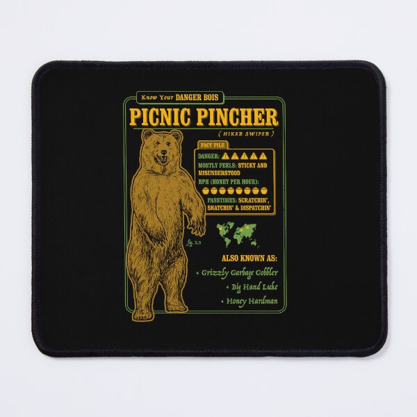Item preview, Funny Bear Fact File - Picnic Pincher, Grizzly Bear designed and sold by Yipptee Shirts.