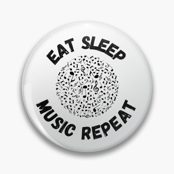 Item preview, Eat Sleep Music Repeat Notes Circle designed and sold by LuckyKermit.