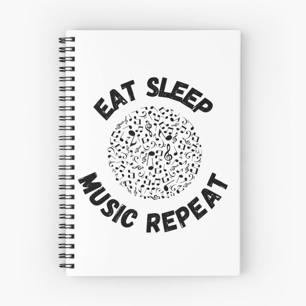 Item preview, Eat Sleep Music Repeat Notes Circle designed and sold by LuckyKermit.