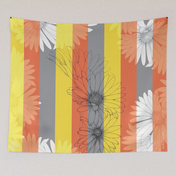 Item preview, Stripes - Orange Bloomying designed and sold by alohasoularte.