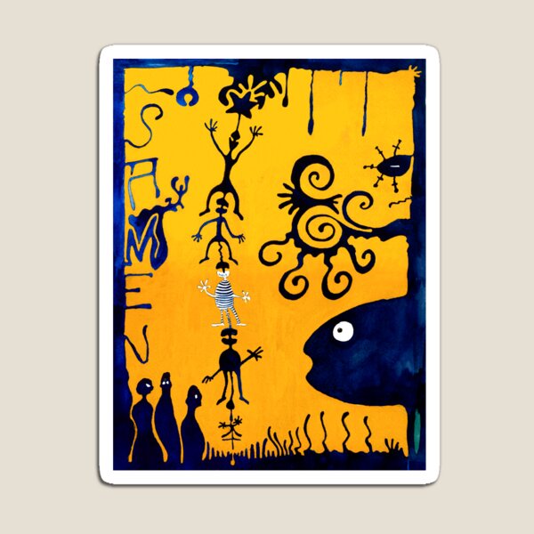 This is a yellow-blue dream Magnet